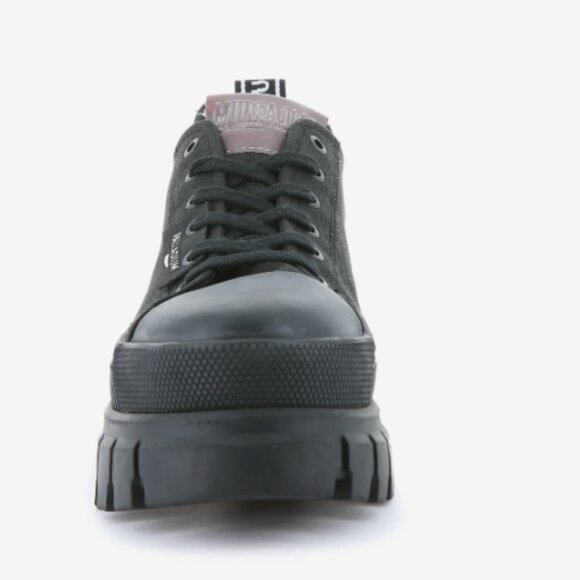 Palladium Black Chunky Platform Sneakers with Red Accent - Picture 10 of 10